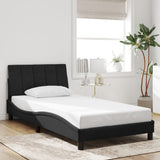 Cadre de lit avec LED sans matelas noir 100x200 cm velours