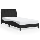 Cadre de lit avec LED sans matelas noir 100x200 cm velours