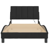 Cadre de lit avec LED sans matelas noir 100x200 cm velours