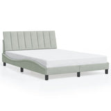 Cadre de lit avec LED sans matelas gris clair 120x200cm velours