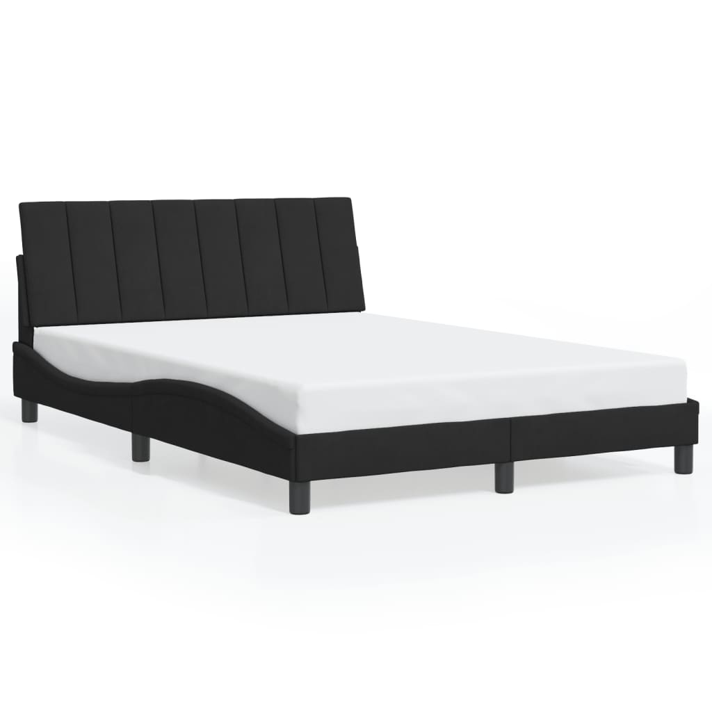 Cadre de lit avec LED sans matelas noir 120x200 cm velours