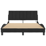 Cadre de lit avec LED sans matelas noir 120x200 cm velours