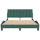 Cadre de lit avec LED sans matelas vert foncé 120x200cm velours