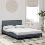 Cadre de lit avec LED sans matelas gris foncé 140x190cm velours