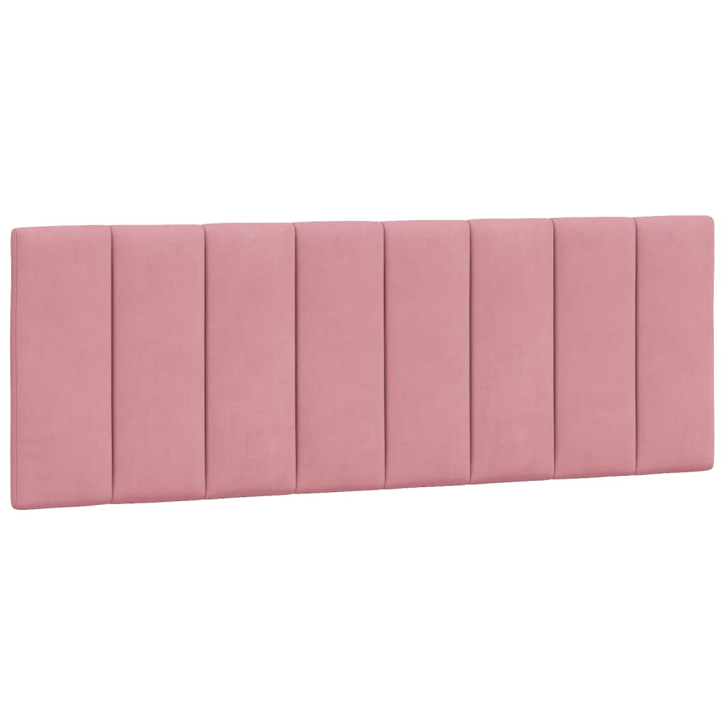 Cadre de lit avec LED sans matelas rose 140x190cm velours