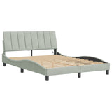 Cadre de lit avec LED sans matelas gris clair 140x200cm velours