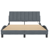 Cadre de lit avec LED sans matelas gris foncé 140x200cm velours