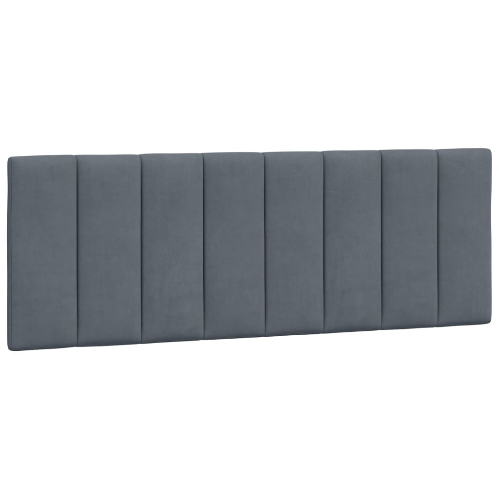 Cadre de lit avec LED sans matelas gris foncé 140x200cm velours