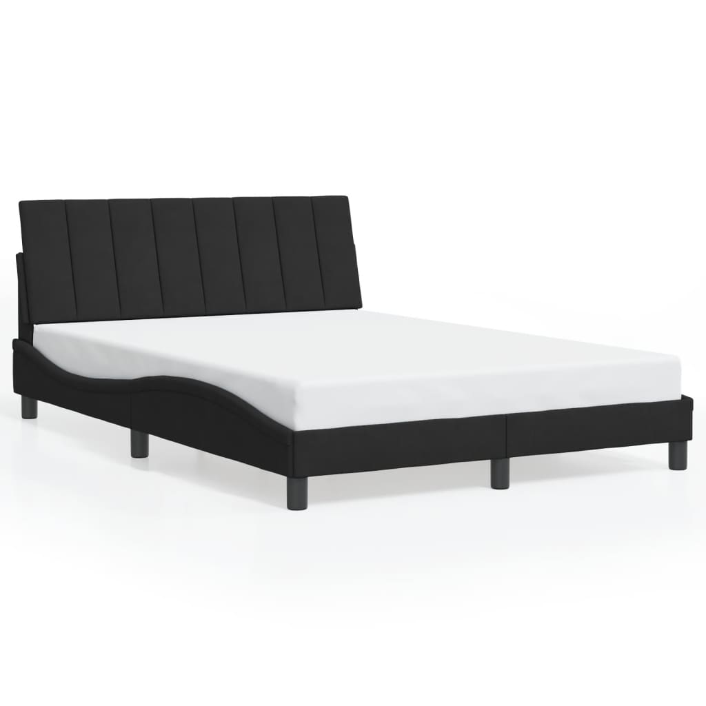 Cadre de lit avec LED sans matelas noir 140x200 cm velours