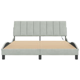 Cadre de lit avec LED sans matelas gris clair 160x200cm velours