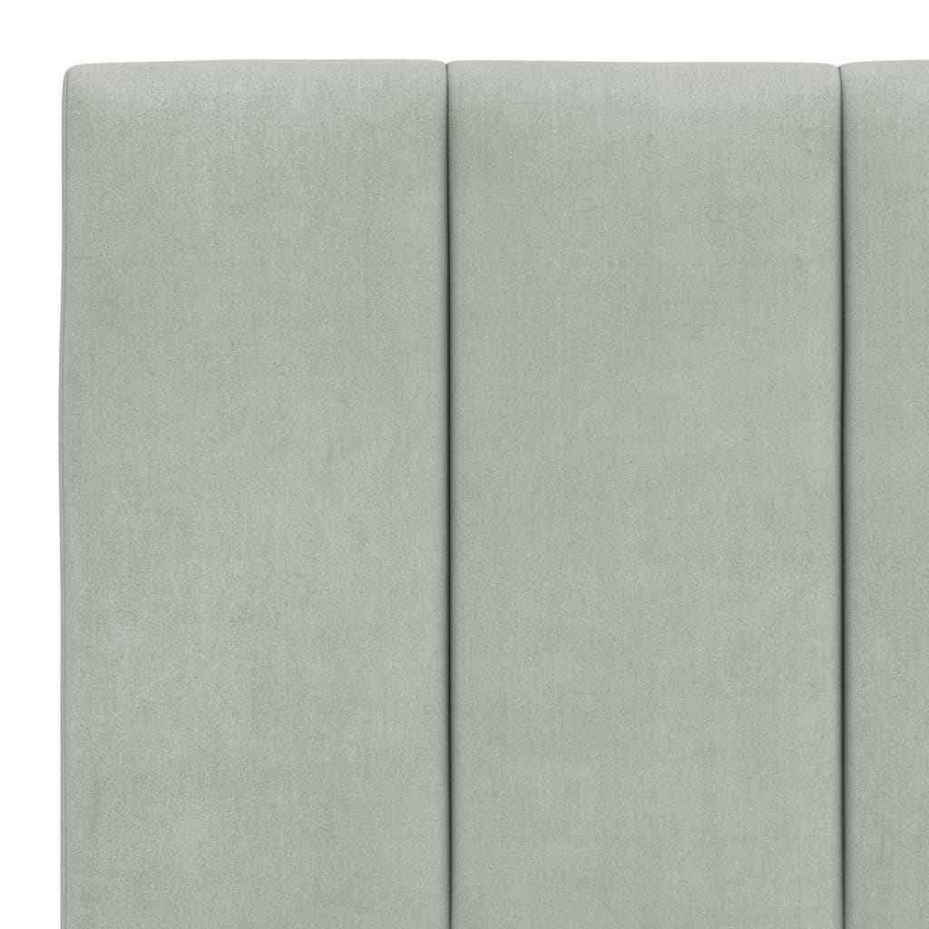 Cadre de lit avec LED sans matelas gris clair 160x200cm velours