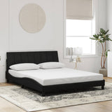 Cadre de lit avec LED sans matelas noir 160x200 cm velours