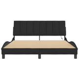 Cadre de lit avec LED sans matelas noir 160x200 cm velours