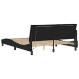 Cadre de lit avec LED sans matelas noir 160x200 cm velours