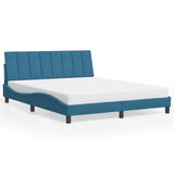 Cadre de lit avec LED sans matelas bleu 160x200 cm velours