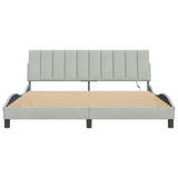 Cadre de lit avec LED sans matelas gris clair 180x200cm velours