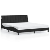 Cadre de lit avec LED sans matelas noir 180x200 cm velours