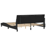 Bed frame with LED without mattress black 180x200 cm velvet