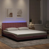 Cadre de lit avec LED sans matelas rose 180x200 cm velours