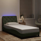 Cadre de lit avec LED sans matelas gris clair 80x200 cm velours