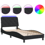 Cadre de lit avec LED sans matelas noir 80x200 cm velours