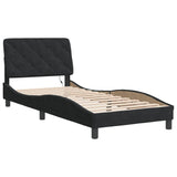 Cadre de lit avec LED sans matelas noir 80x200 cm velours