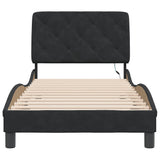 Cadre de lit avec LED sans matelas noir 80x200 cm velours