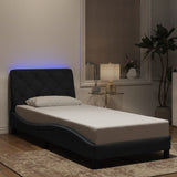 Cadre de lit avec LED sans matelas noir 80x200 cm velours