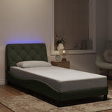 Cadre de lit avec LED sans matelas gris clair 90x190 cm velours