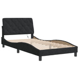 Cadre de lit avec LED sans matelas noir 100x200 cm velours