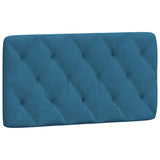 Bed frame with LED without mattress blue 100x200 cm velvet