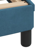 Bed frame with LED without mattress blue 100x200 cm velvet