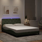 Cadre de lit avec LED sans matelas gris clair 120x200cm velours