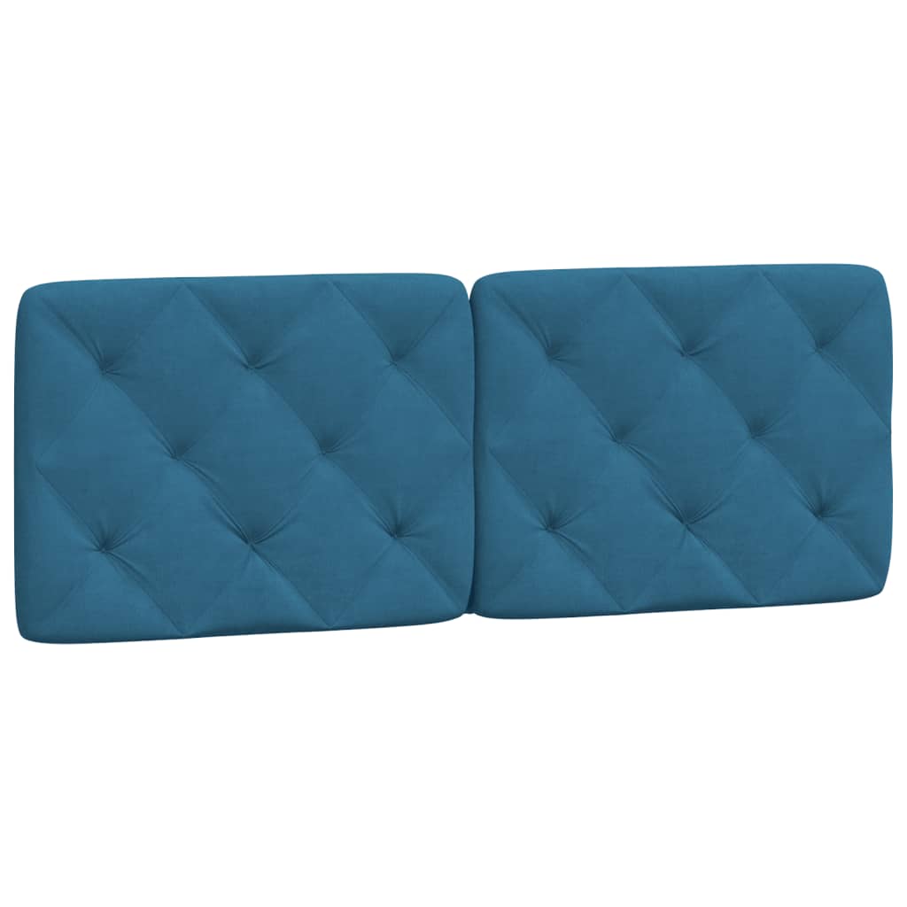 Cadre de lit avec LED sans matelas bleu 140x190 cm velours