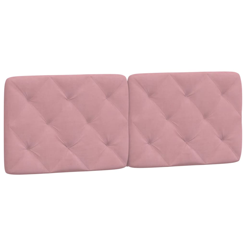 Cadre de lit avec LED sans matelas rose 140x190cm velours