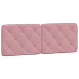 Cadre de lit avec LED sans matelas rose 140x190cm velours