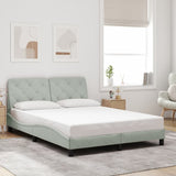 Cadre de lit avec LED sans matelas gris clair 140x200cm velours