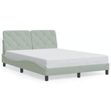 Cadre de lit avec LED sans matelas gris clair 140x200cm velours