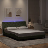 Cadre de lit avec LED sans matelas gris clair 160x200cm velours