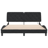 Bed frame with LED without mattress black 160x200 cm velvet