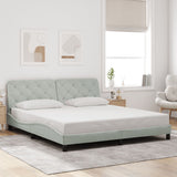 Cadre de lit avec LED sans matelas gris clair 180x200cm velours