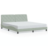 Cadre de lit avec LED sans matelas gris clair 180x200cm velours