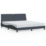 Cadre de lit avec LED sans matelas gris foncé 180x200cm velours