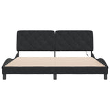 Bed frame with LED without mattress black 180x200 cm velvet