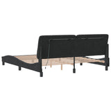 Bed frame with LED without mattress black 180x200 cm velvet