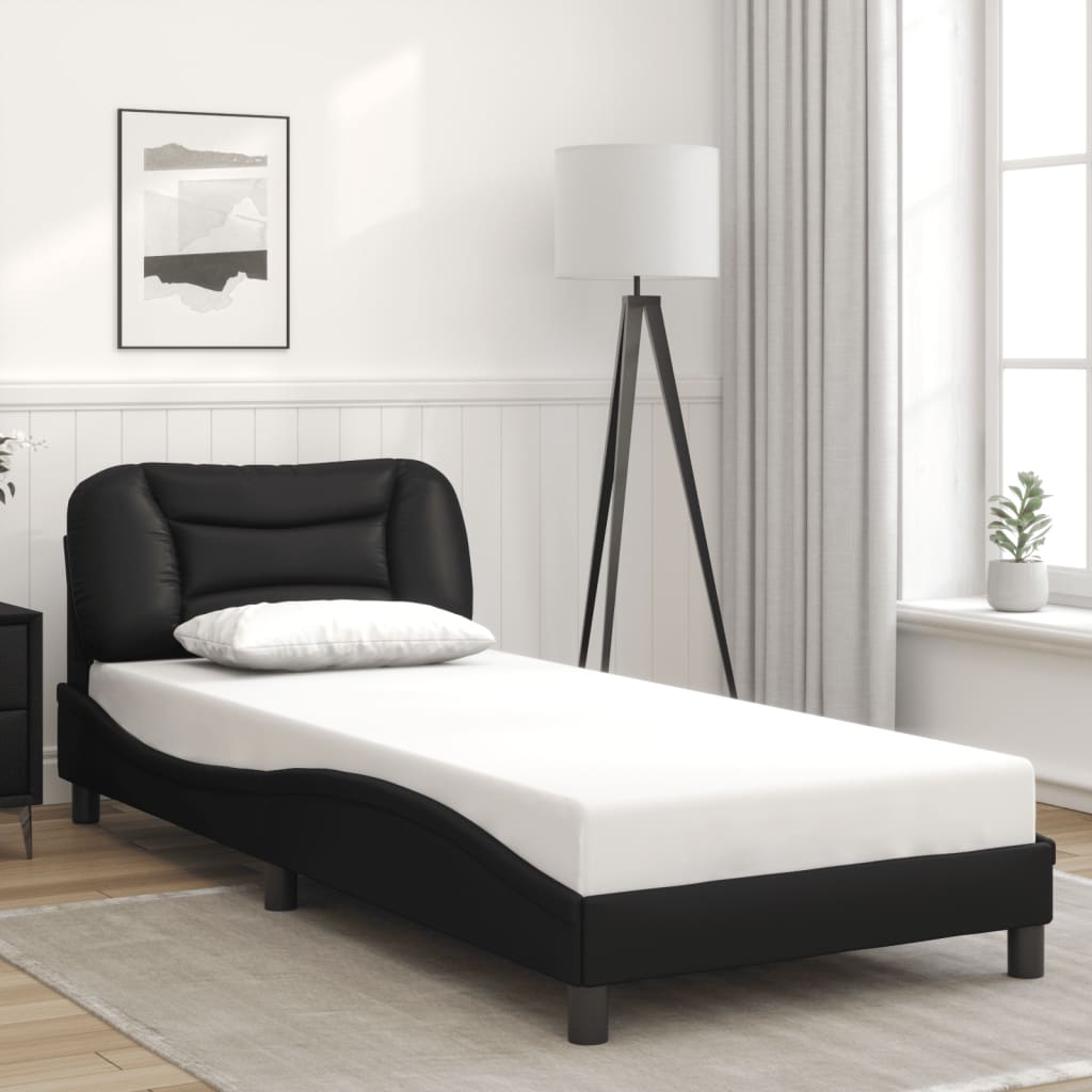 Cadre de lit avec LED sans matelas noir 80x200 cm