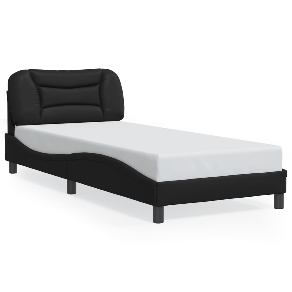 Cadre de lit avec LED sans matelas noir 80x200 cm