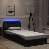 Cadre de lit avec LED sans matelas noir 80x200 cm