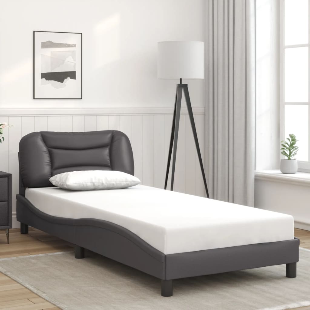 Cadre de lit avec LED sans matelas gris 80x200 cm