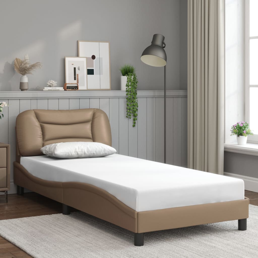 Cadre de lit avec LED sans matelas cappuccino 80x200 cm